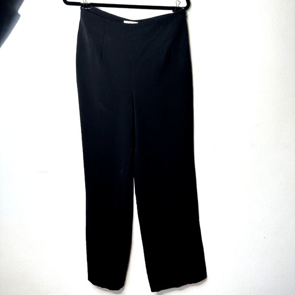 Aritzia Babaton Black Wide Leg FLowy Pants Palazzo Trouser Side Zip Wide Leg 4 - Picture 2 of 16